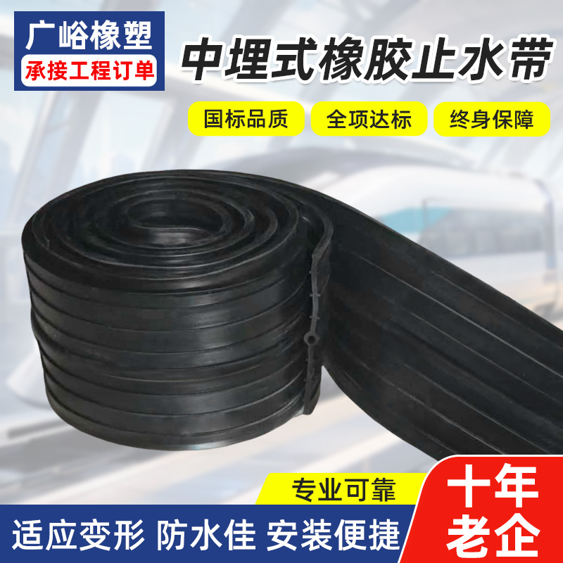 橡胶止水带651型中埋式止水带背贴止水带钢边式可卸式国标止水