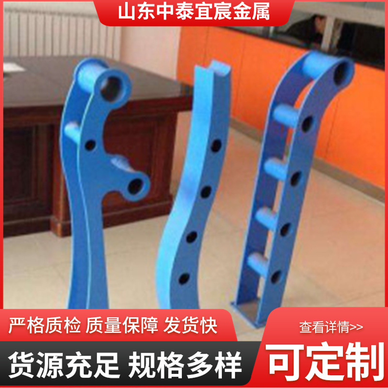 厂家现货 铸铁桥梁防撞护栏钢板切割立柱 河道景观道路栏杆支架