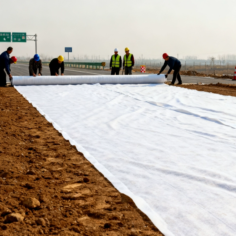 厂家直销短丝土工布100g-800g多种克重公路养护 隔离水