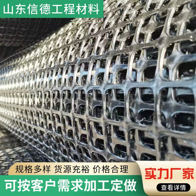 双向塑料土工格栅 路基加筋双向拉伸塑料土工格栅 pp双向土工