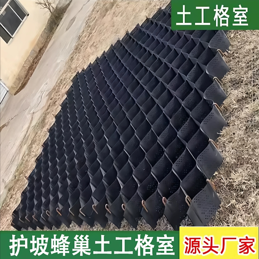 土工格室护坡高强土工格室 蜂巢土工格带排水孔格室高分子土工格