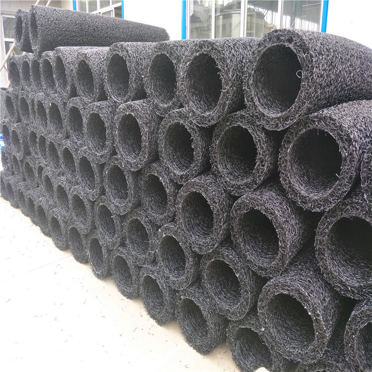 圆形200mm塑料盲沟渗水高抗压乱丝排水盲管100mm麻丝渗