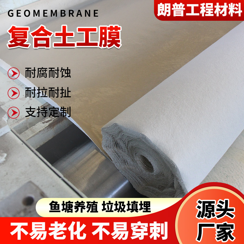 景观河人工湖长丝复合土工膜湿地公园一布一膜河道治理两 布一膜