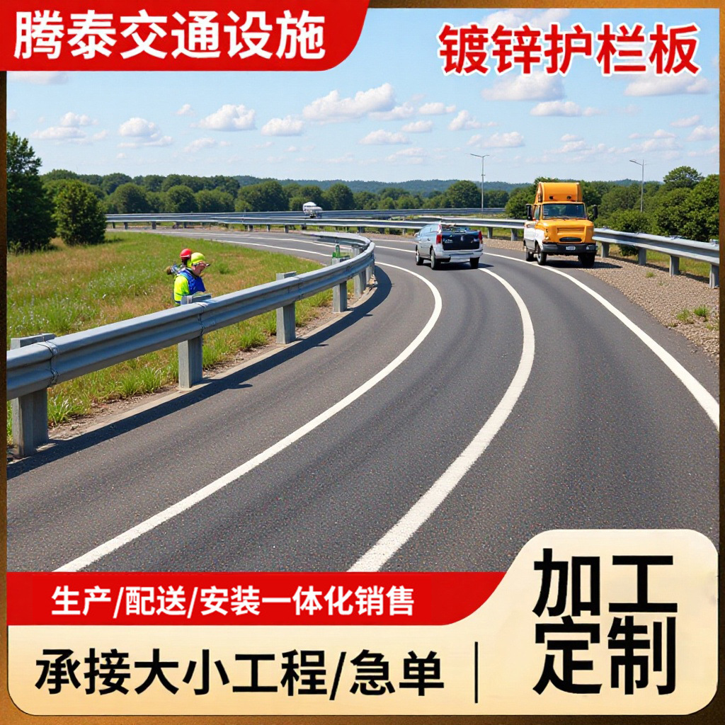 省道国道二波三波防撞护栏板Q235国标热镀锌高速公路波形护栏