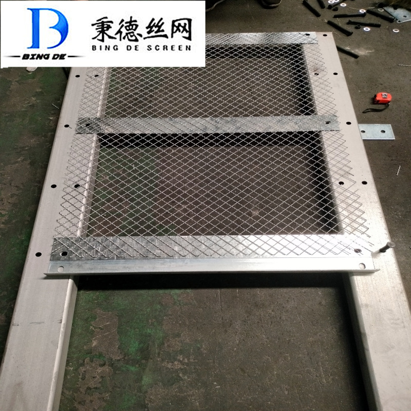定制喷塑热镀锌防落物网组装式拼接轧花网防抛网50x50mm防