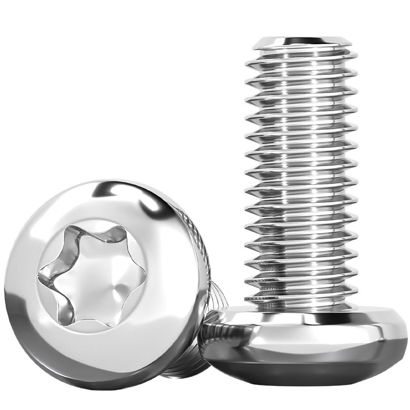 304不锈钢圆头内梅花螺丝 GB2672盘头带柱防盗螺钉M2