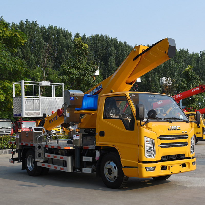 直臂式高空作业车 登高车 楼房改造车载式蓝牌高空车