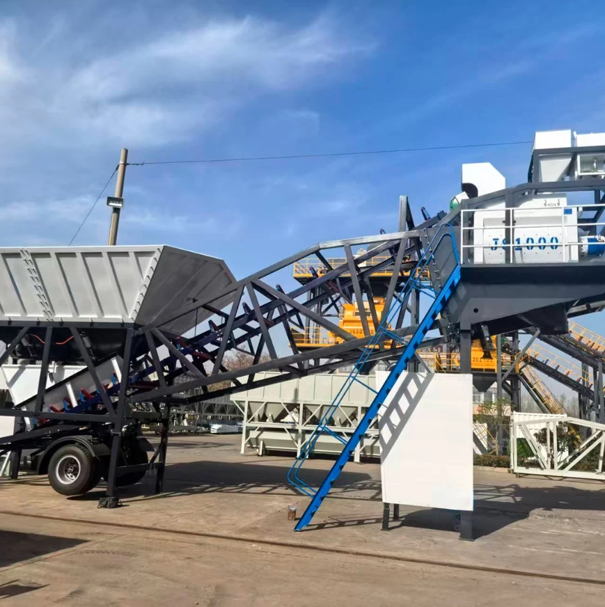 源头工厂移动式混凝土搅拌站高出料强制搅拌机配料商砼一体免基础