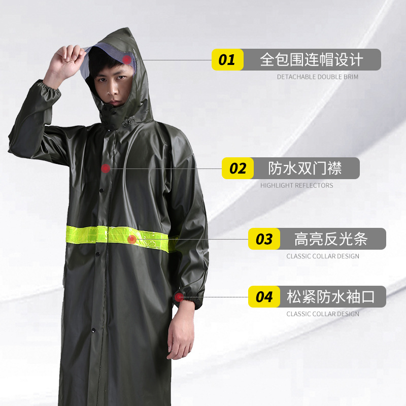 加长防暴雨户外骑行反光强防水连体雨衣热合工艺劳保应急航空雨衣