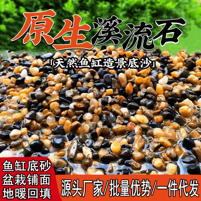 溪流石鱼缸铺底砂水箱石全套雨林造景小石子颗粒鹅卵石天然造景石