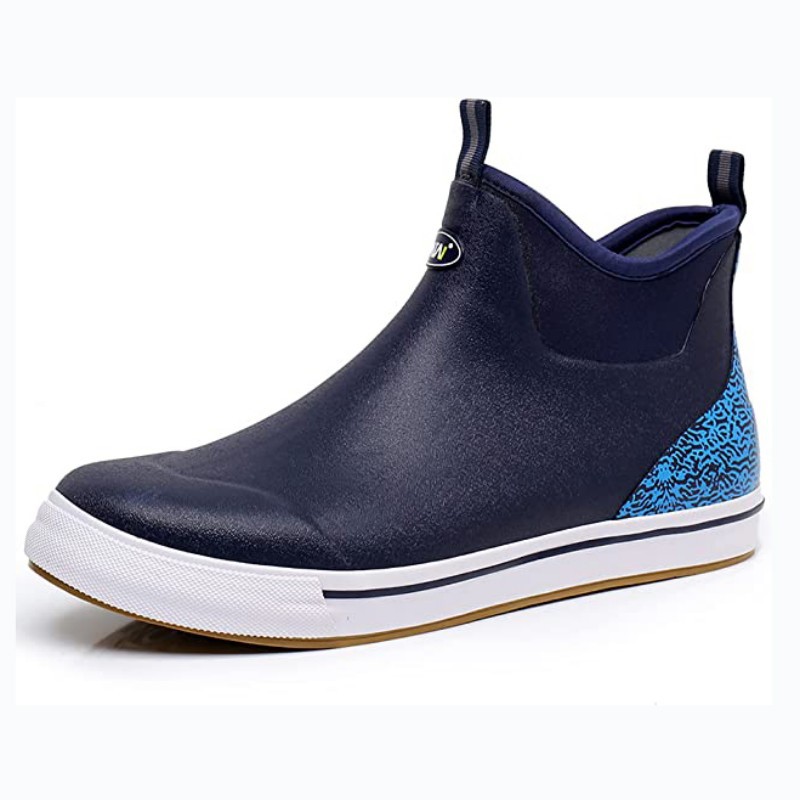 男女通用雨靴防雨橡胶钓鱼甲板氯丁橡胶一脚蹬及踝花园鞋