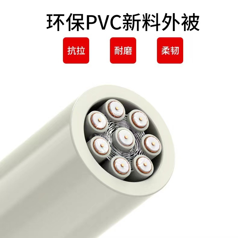 精良射频通信同轴电缆 八芯两兆线SYV-75-2 -1*16