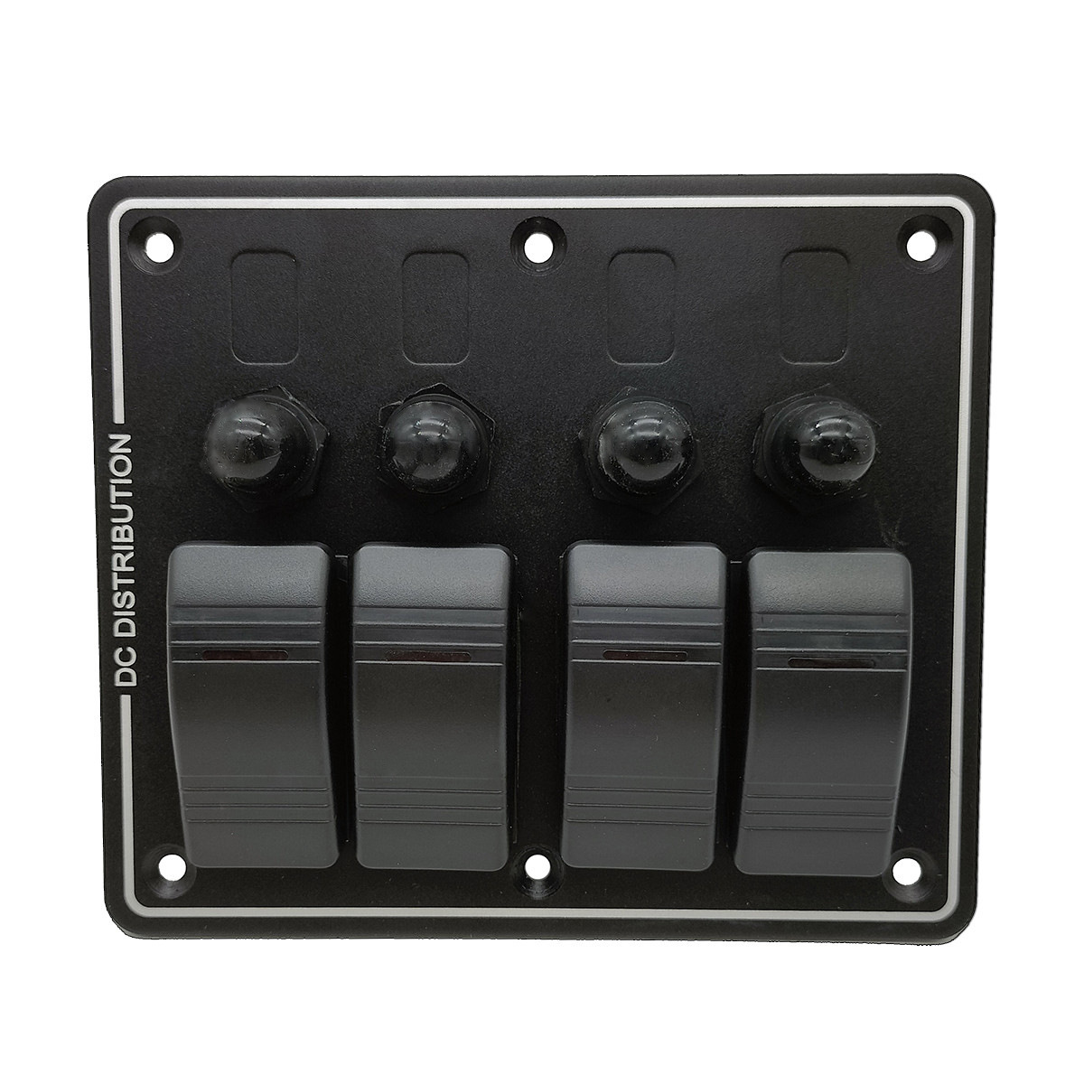 房车改装4位开关面板防水游艇led灯翘板12-24V铝板过载