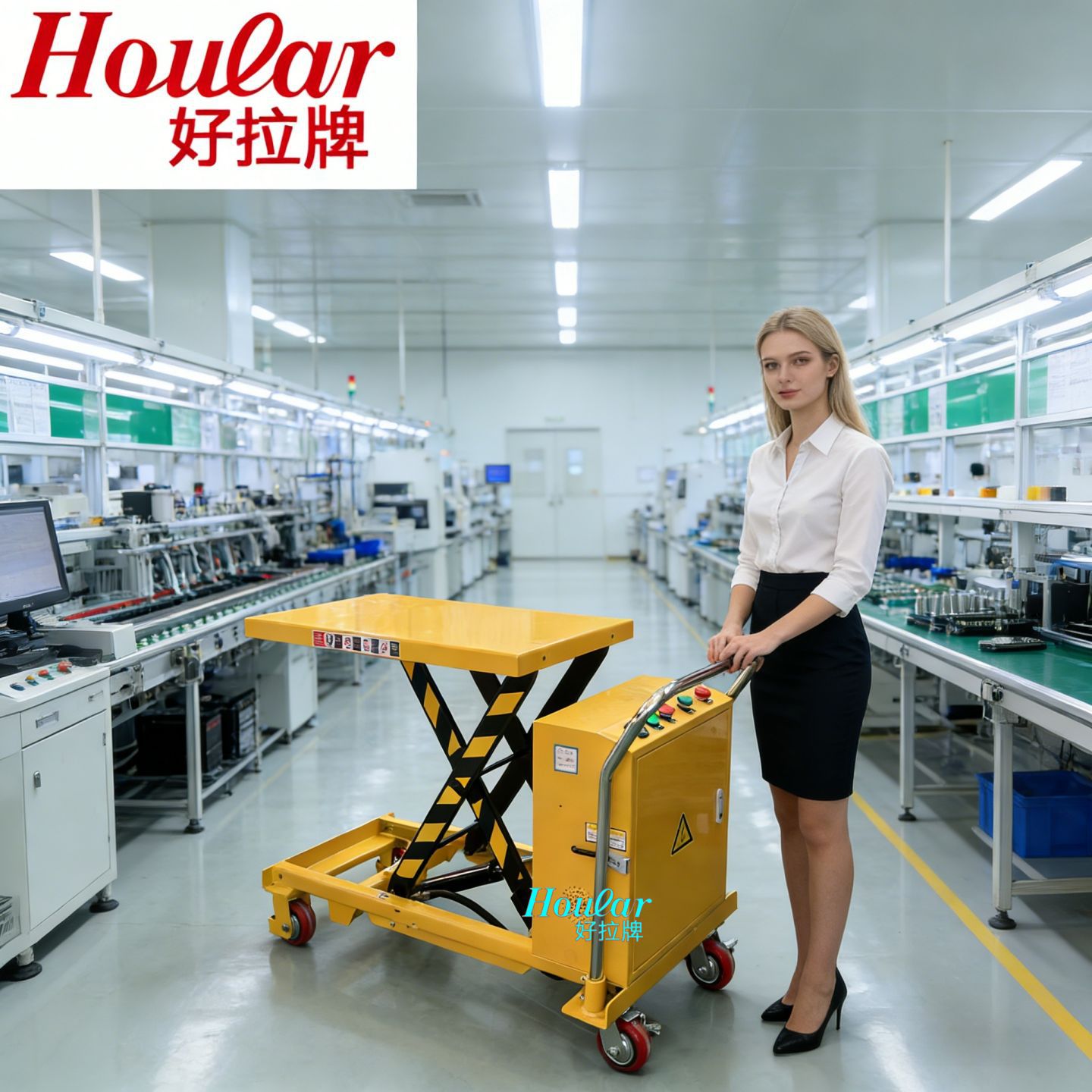 跨境DPS800移动式电动平台800kg升1.5米电动升高车