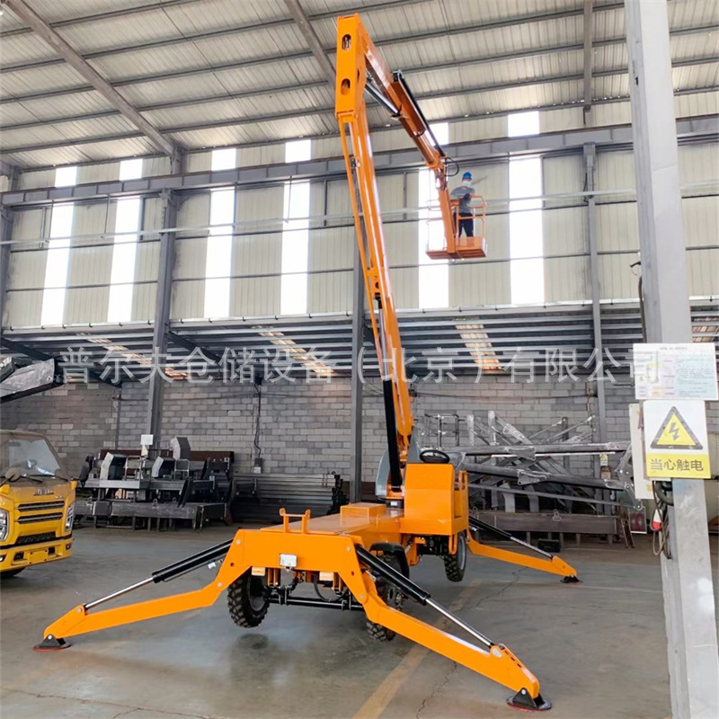 16米简易电动曲臂升降平台车柴油直臂式升降机登高车高空作业厂