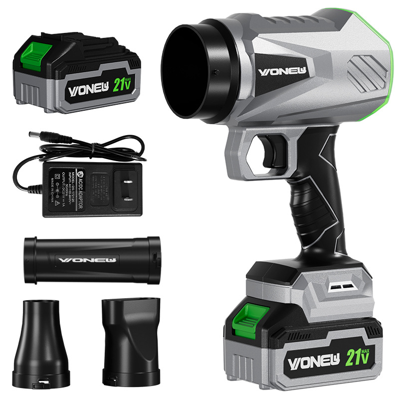 跨境新款大功率锂电暴风机小型家用手持鼓风机除尘吹叶暴力吹风机