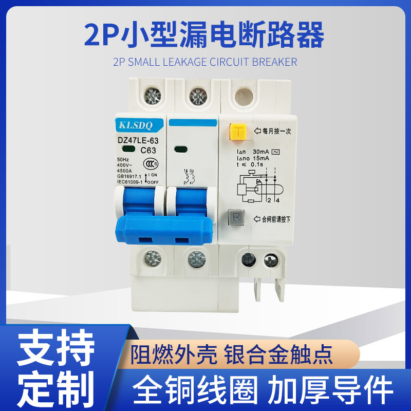 家用漏电保护开关DZ47LE-63/2P小型漏电断路器现货