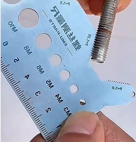 不锈钢双面腐刻螺丝测量卡尺长度直径螺距测量尺牙距螺纹规格工具