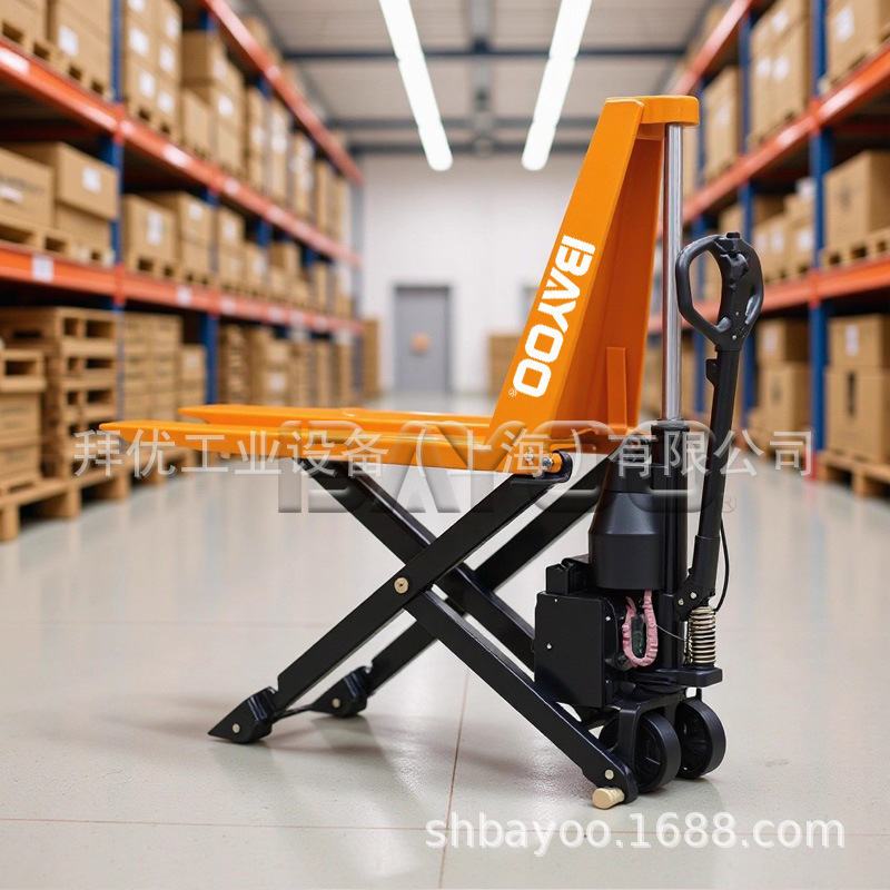 BAYOO/拜优1.5吨电动剪式搬运车 电动托盘叉车 小型电