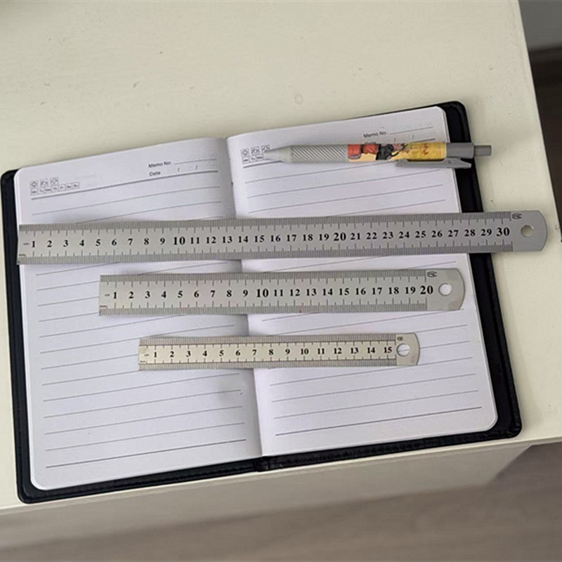 15.20.30cm不锈钢直尺双面钢尺公英制钢板尺150mm