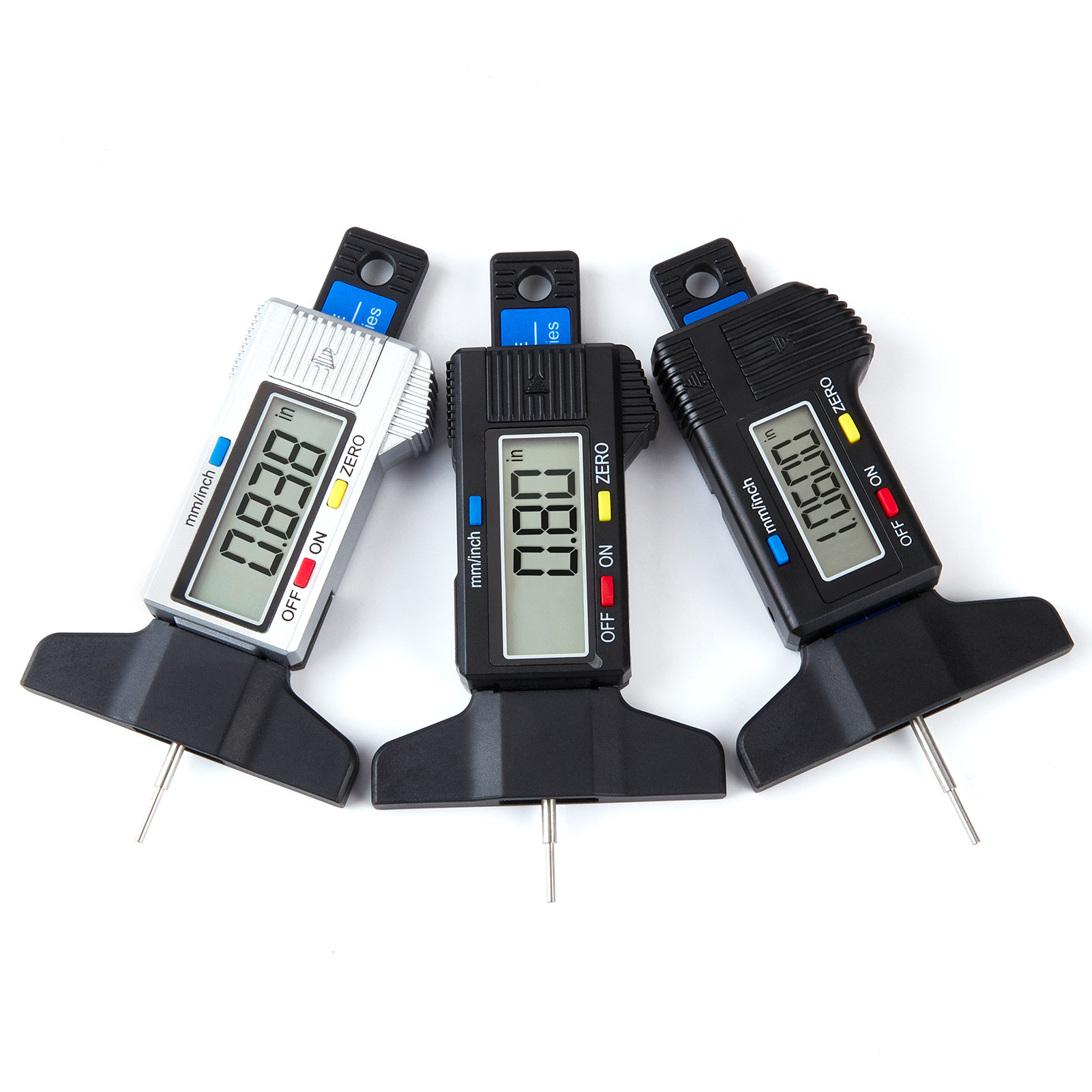 电子数显轮胎花纹深度测量尺高精度胎纹尺检测仪0-25mm卡尺