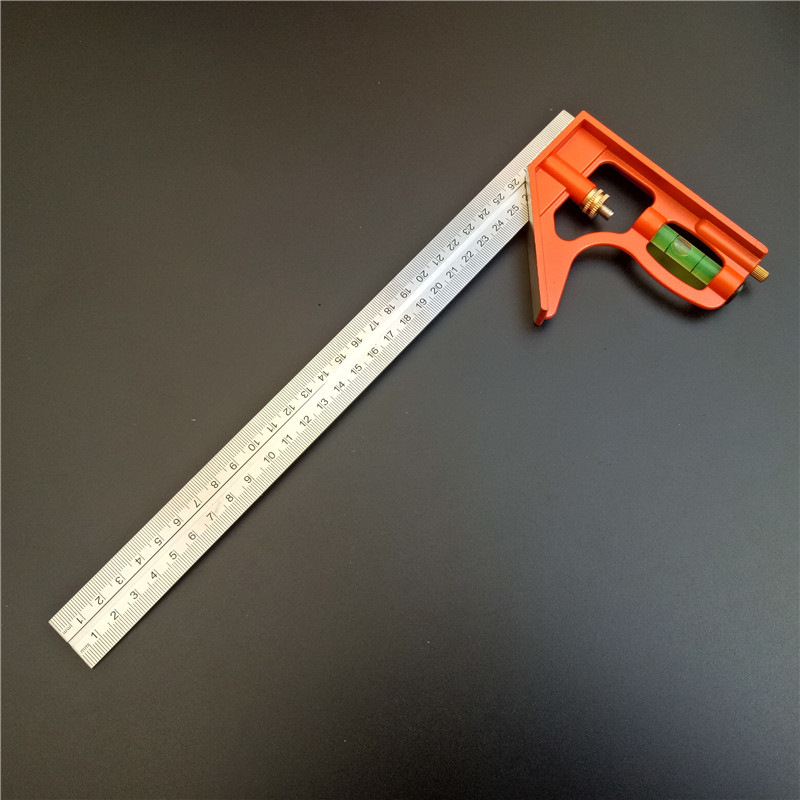 水平活动角尺铝座角尺300mm水平移动多功能组合刻度尺直角尺