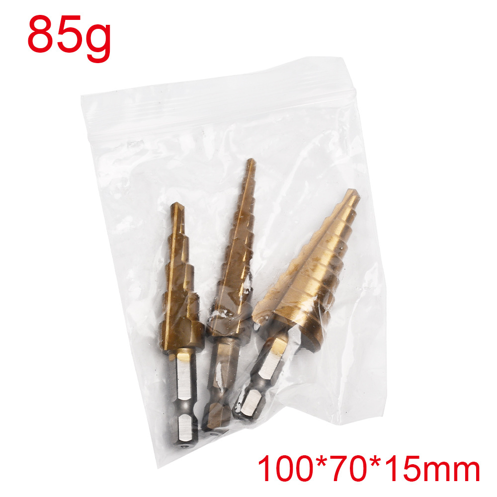 4-32mm六角柄阶梯钻三件套宝塔打孔轴承钢钻头宝塔钻