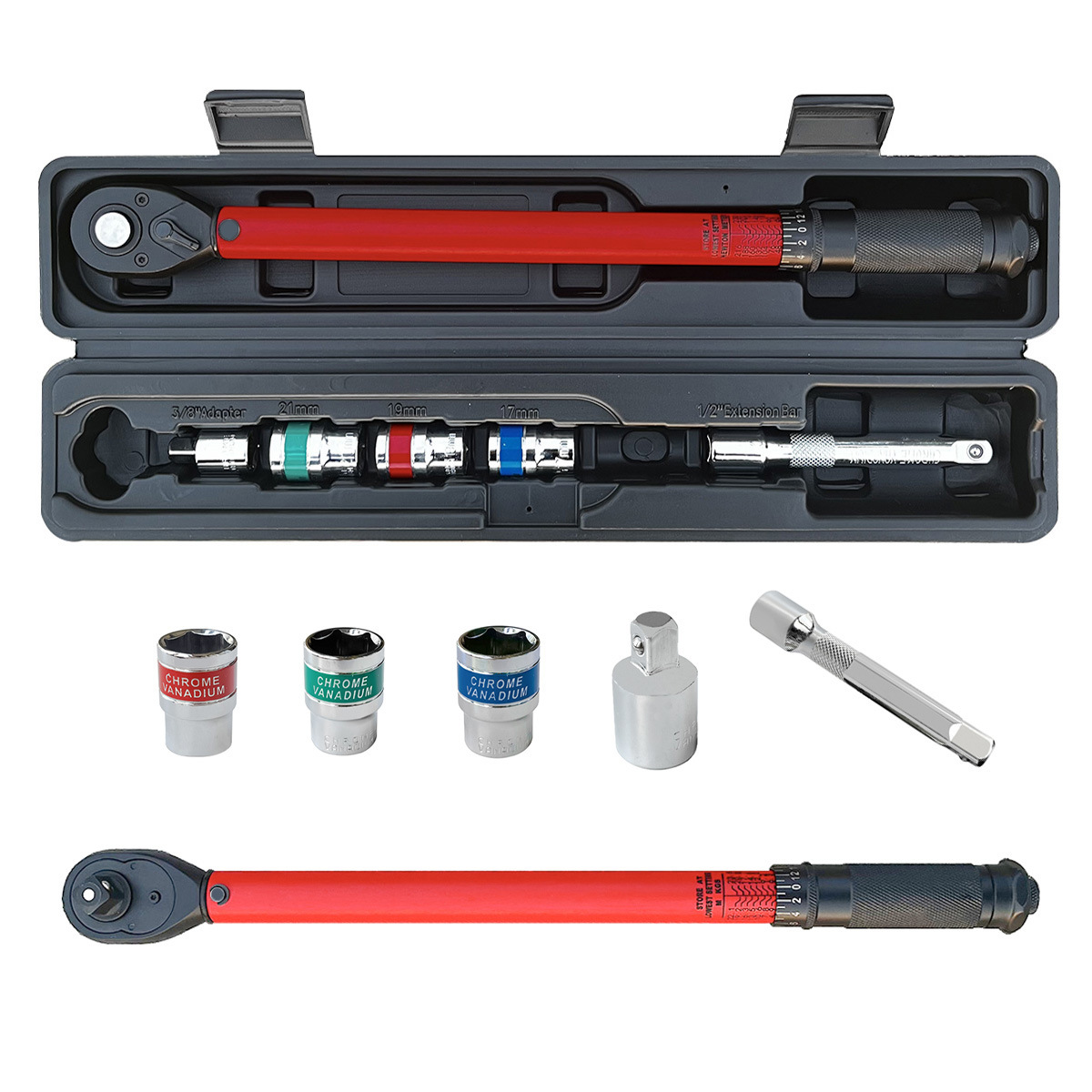 6件套圆管扭力扳手 72齿扭矩扳手1/2火花塞扭力扳手