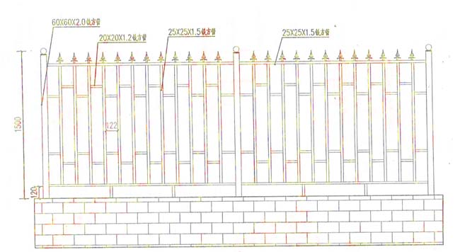 铁艺材料铁艺围栏施工方案设计图